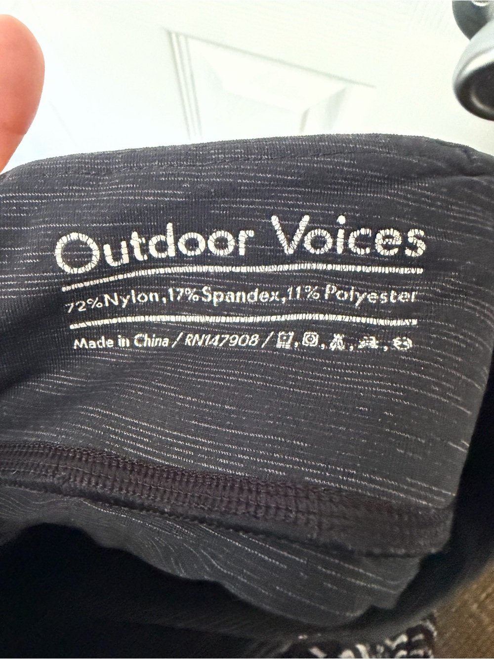 Outdoor Voices Black with Heathered Stripe Leggings